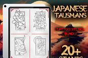 Procreate Japanese Talismans tattoo, a Brush Add-On by ProcreateInk (Thumbnail 1 of 6)