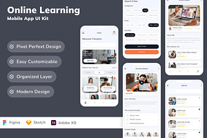 Online Learning Mobile App UI Kit, an UI Kit Template by Betush