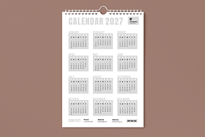 Calendar 2027 Layout Template, a Stationery Template by MightyDesign