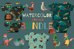 Bundle Animals Watercolor
