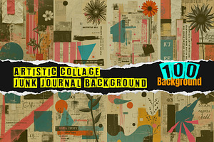 Artistic Collage Journal Background, a Background Photo by Graphic Template