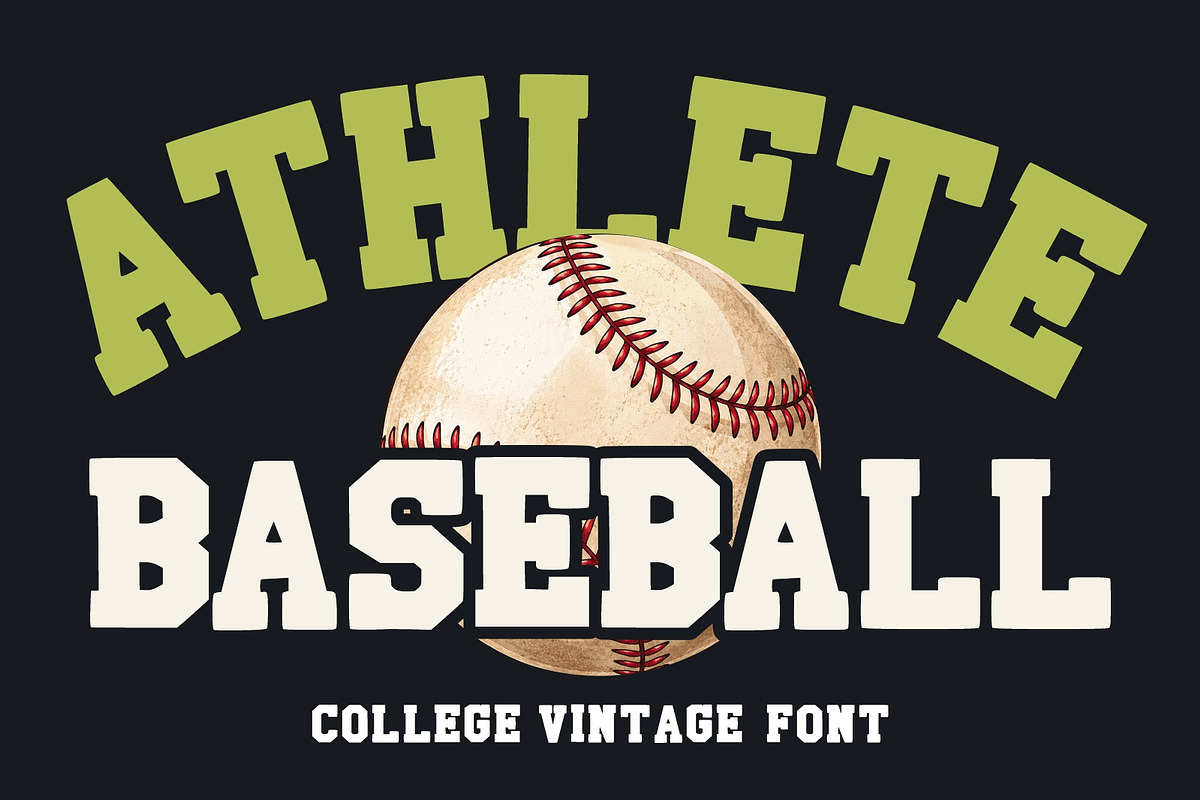 Athlete Baseball, a Slab Serif Font by Fourteen Letter (Photo 1 of 6)