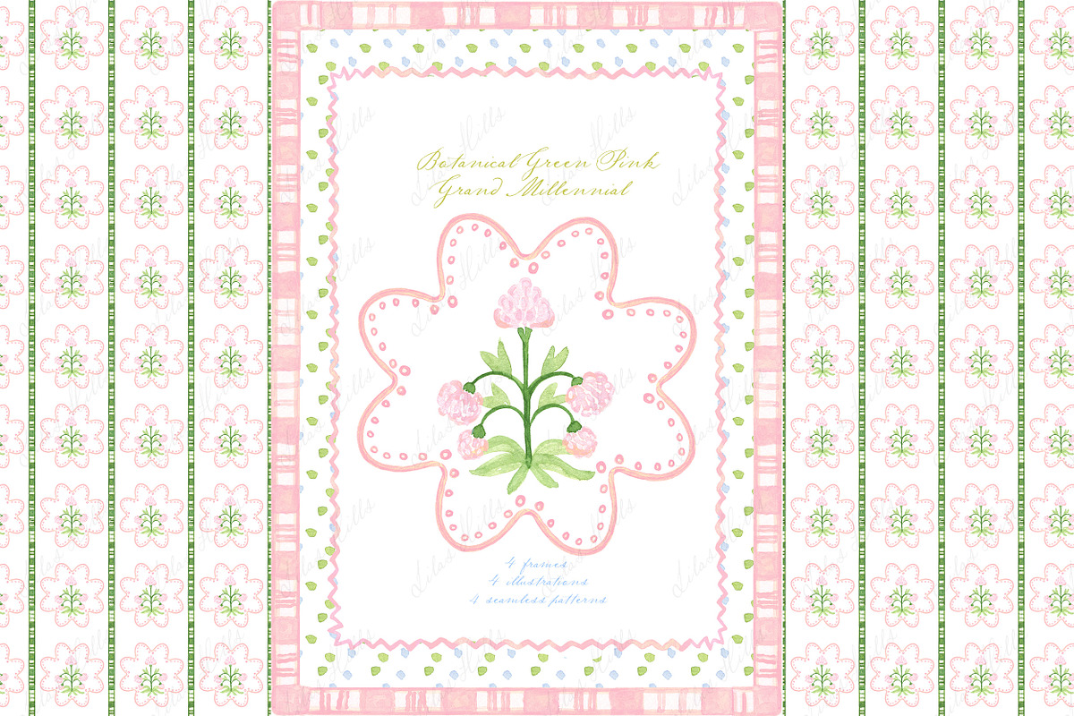 Grand millennial Botanical Pink Gree, a Graphic by LABFcreations (Photo 1 of 4)