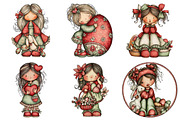 Whimsical Easter Girl Clipart, an Illustration by designcity5 (Thumbnail 2 of 5)