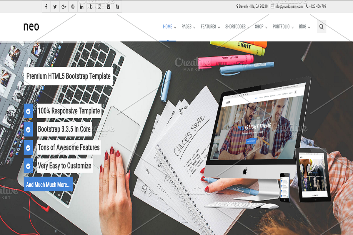 NEO - Multipurpose Template, a Bootstrap Template by Reviant Web Experts