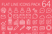 64 Flat Line Icons Pack, an Outline Icon by Nerokanji_Designs (Thumbnail 2 of 2)