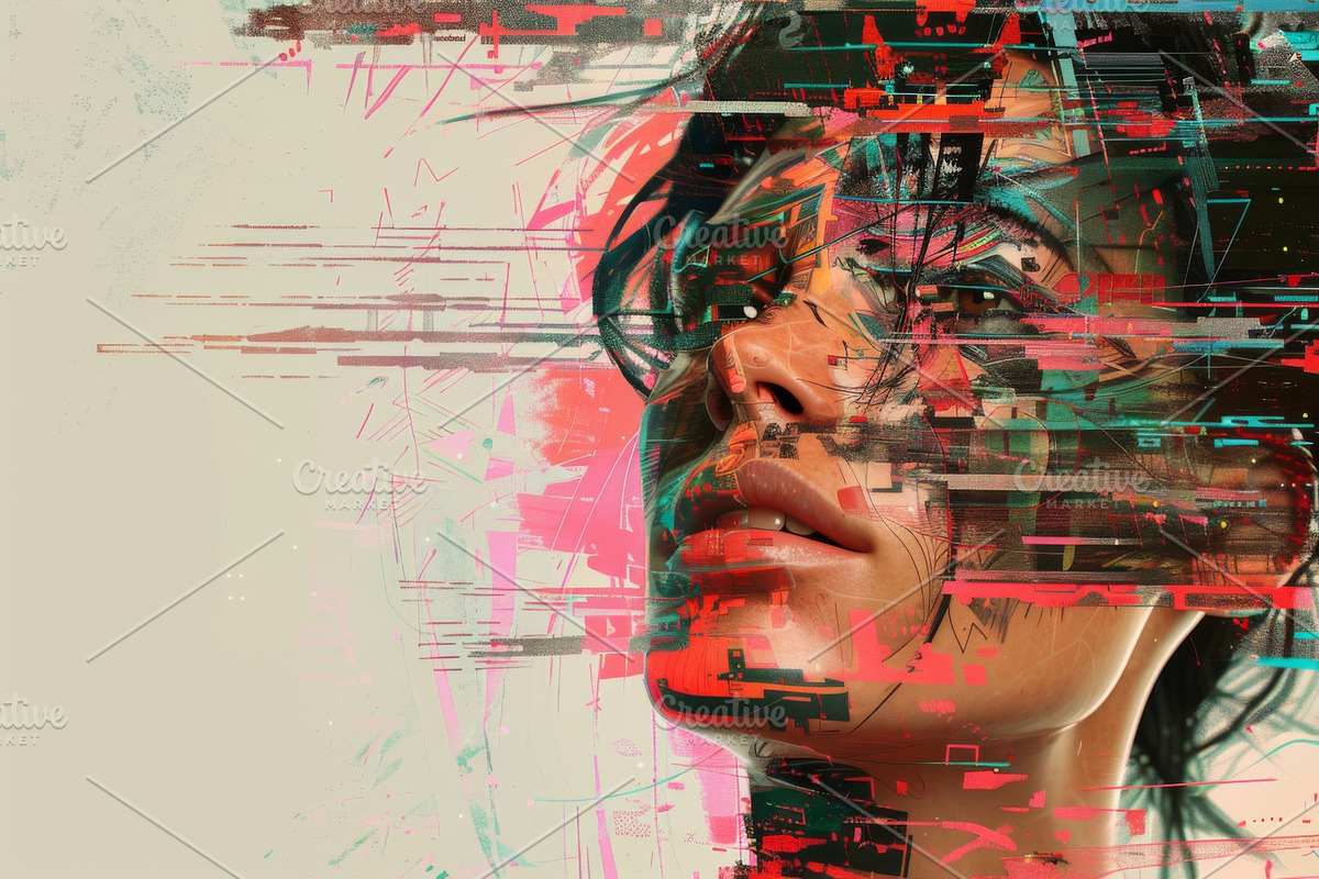 90 Glitch faces, a Person Illustration by Handmadefont (Photo 75 of 94)
