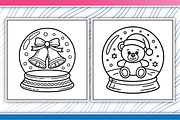 Christmas Snow Globe Coloring Pages, an Illustration by LightExpress (Thumbnail 3 of 4)