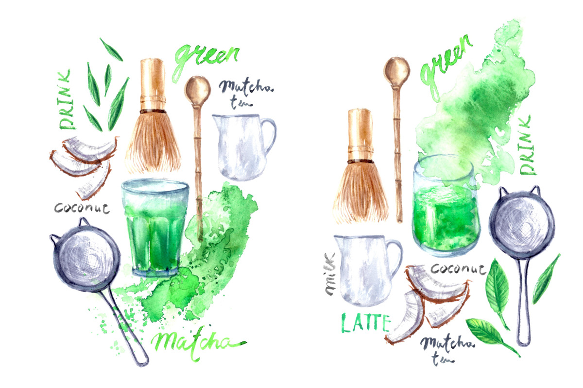 Matcha tea poster set, a Food Illustration by katya.bogina (Photo 6 of 7)
