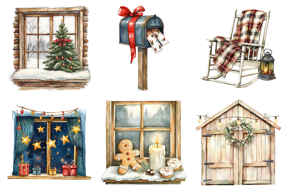 Christmas Home Clipart Bundle, an Illustration by Daily.Designs (Photo 5 of 5)
