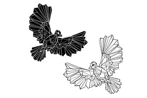 Polygonal doves, an Animal Illustration by blackmoon9