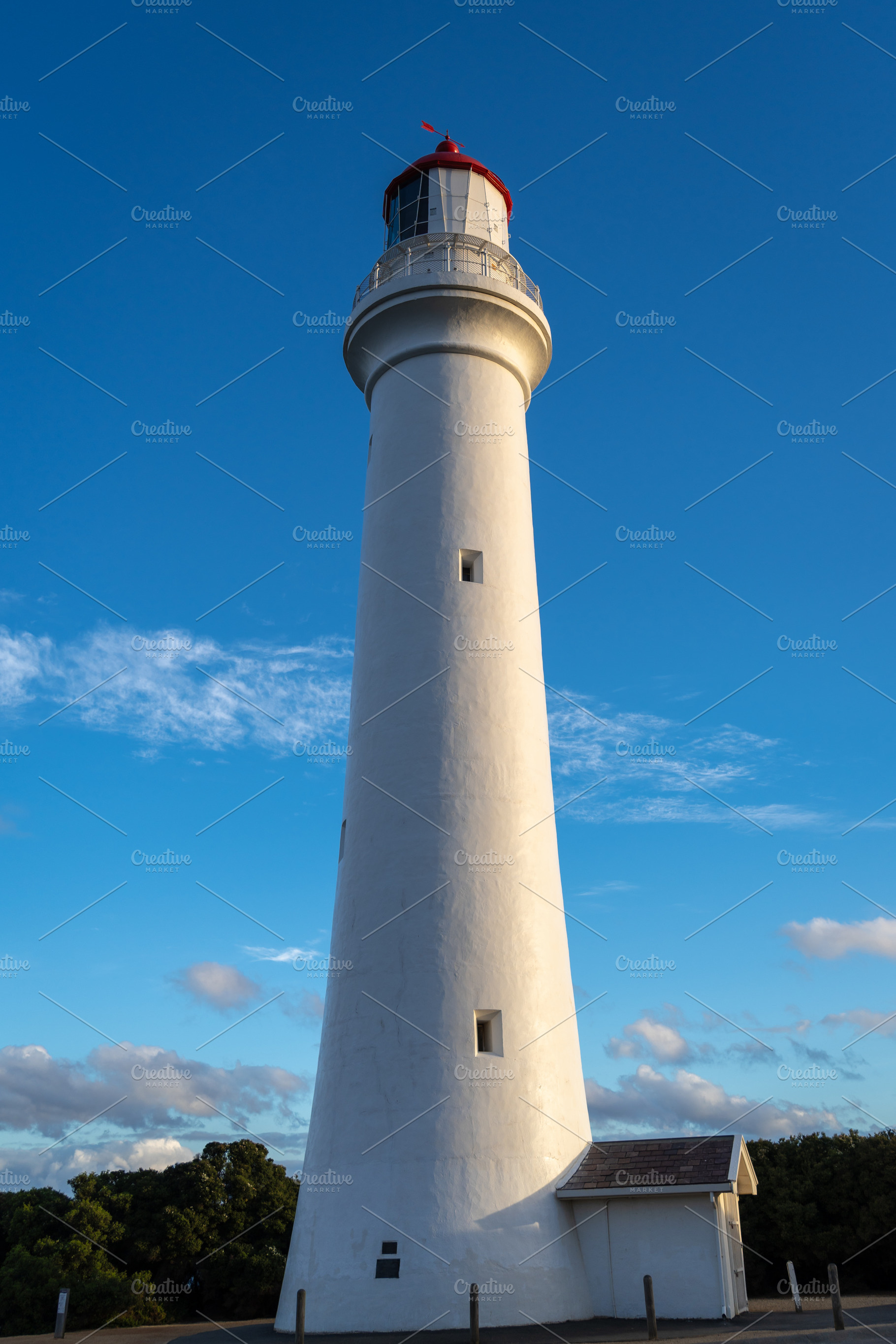 Split Point Lighthouse at sunset in Aireys Inlet, Great Ocean Ro, an Architecture Photo by GoodGoods