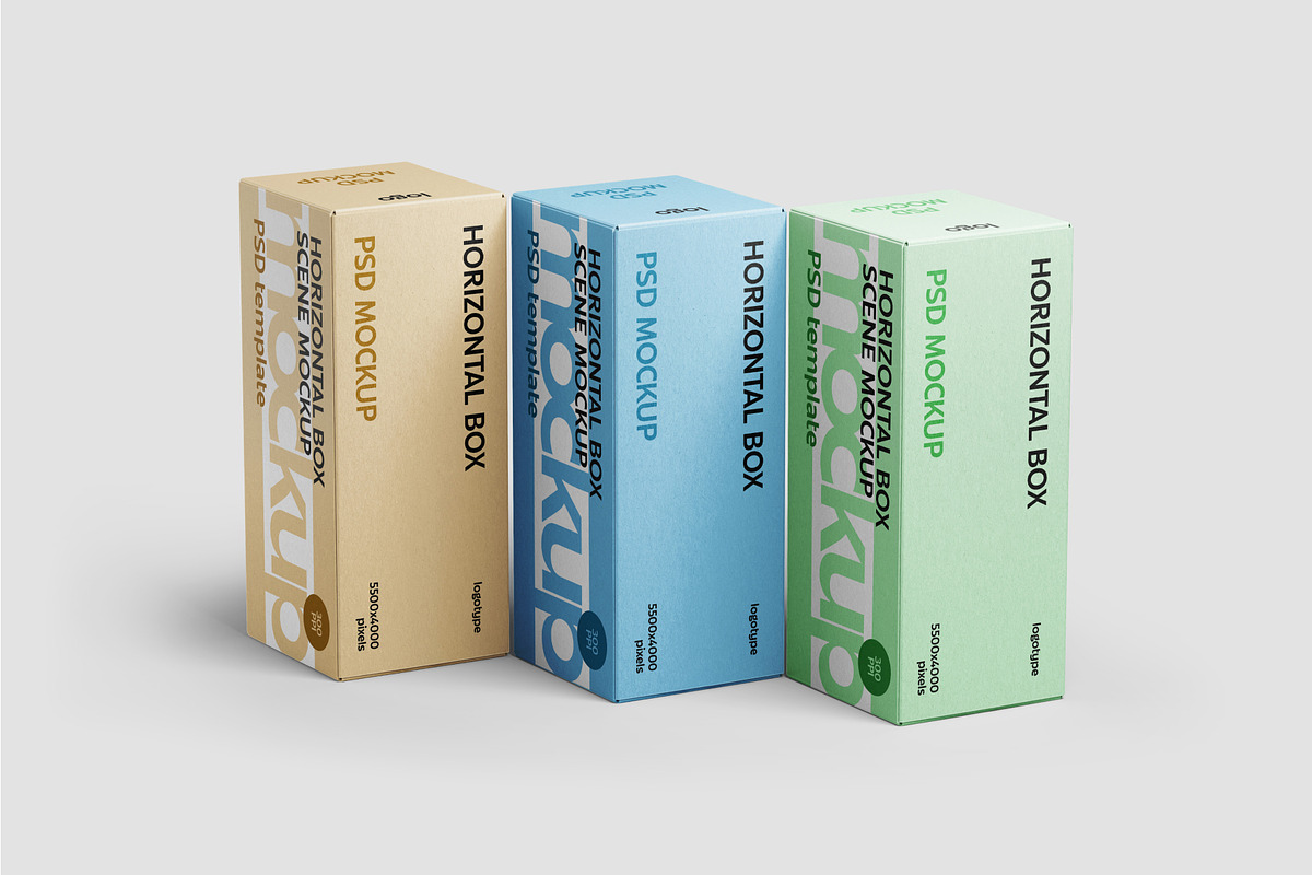 Box Packaging Mockup Set, a Packaging Mockup by mockupatelier (Photo 5 of 9)
