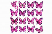 Watercolor Pink Butterfly Clipart, an Illustration by Libby Wishes (Thumbnail 2 of 5)