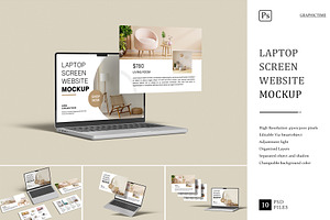 Laptop Screen Website Mockup, a Device Mockup by graphictime