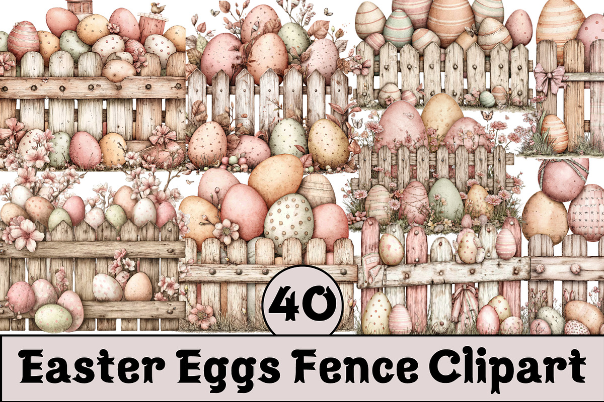 Easter Eggs Fence Clipart, an Illustration by Design Market (Photo 1 of 3)