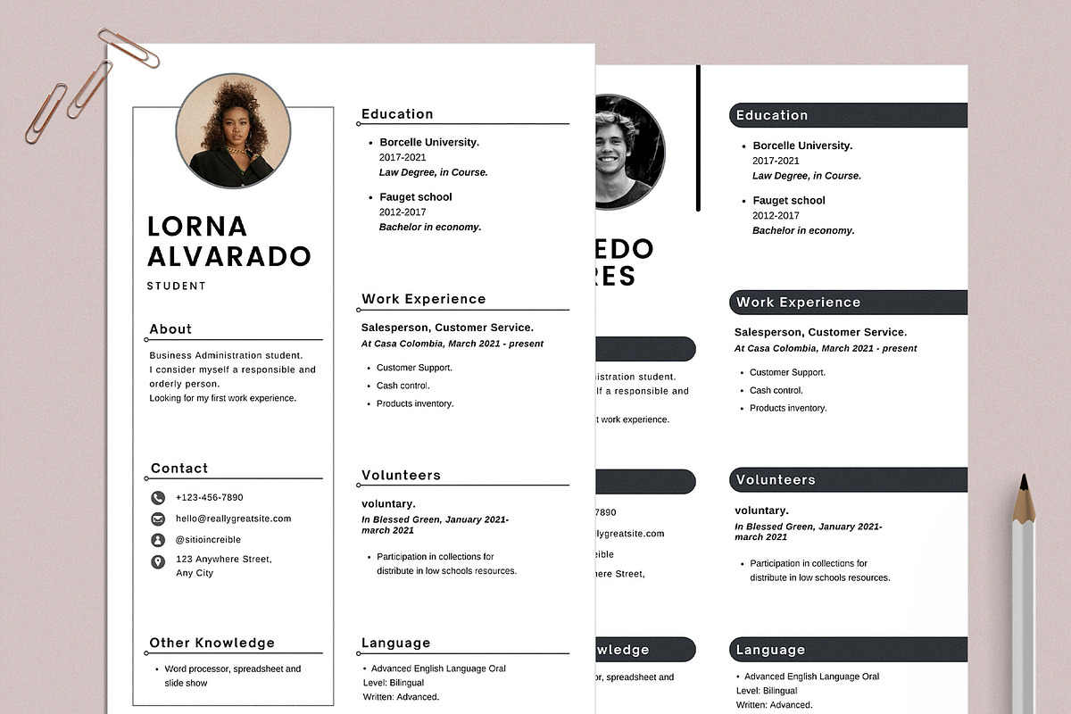 Student CV Resume | Canva | Editable, a Stationery Template by CreativeBundlex (Photo 1 of 3)
