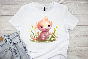 Cute Axolotl Sublimation Clipart Bun