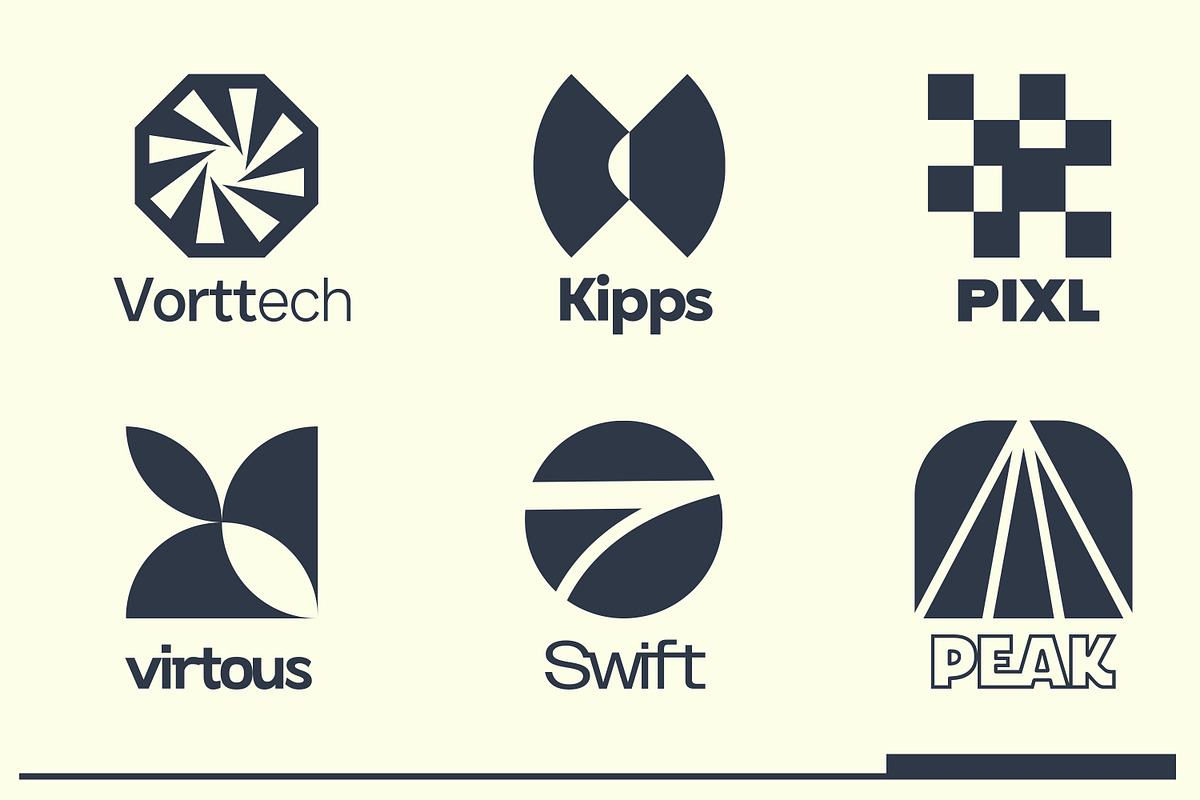 Geometric Logo Template Vol 9, a Solid Icon by Tekuni (Photo 2 of 10)