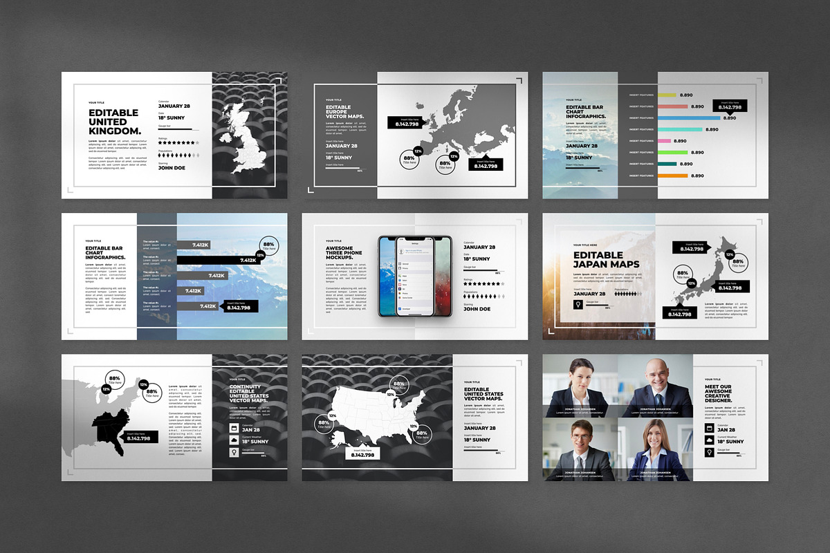 Boxes PowerPoint Template, a Presentation Template by Creathrive Design (Photo 6 of 9)