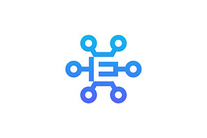 letter E network link digital logo, a Branding & Logo Template by Rasagama Studio