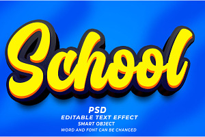 School PSD 3d Editable Text Effect