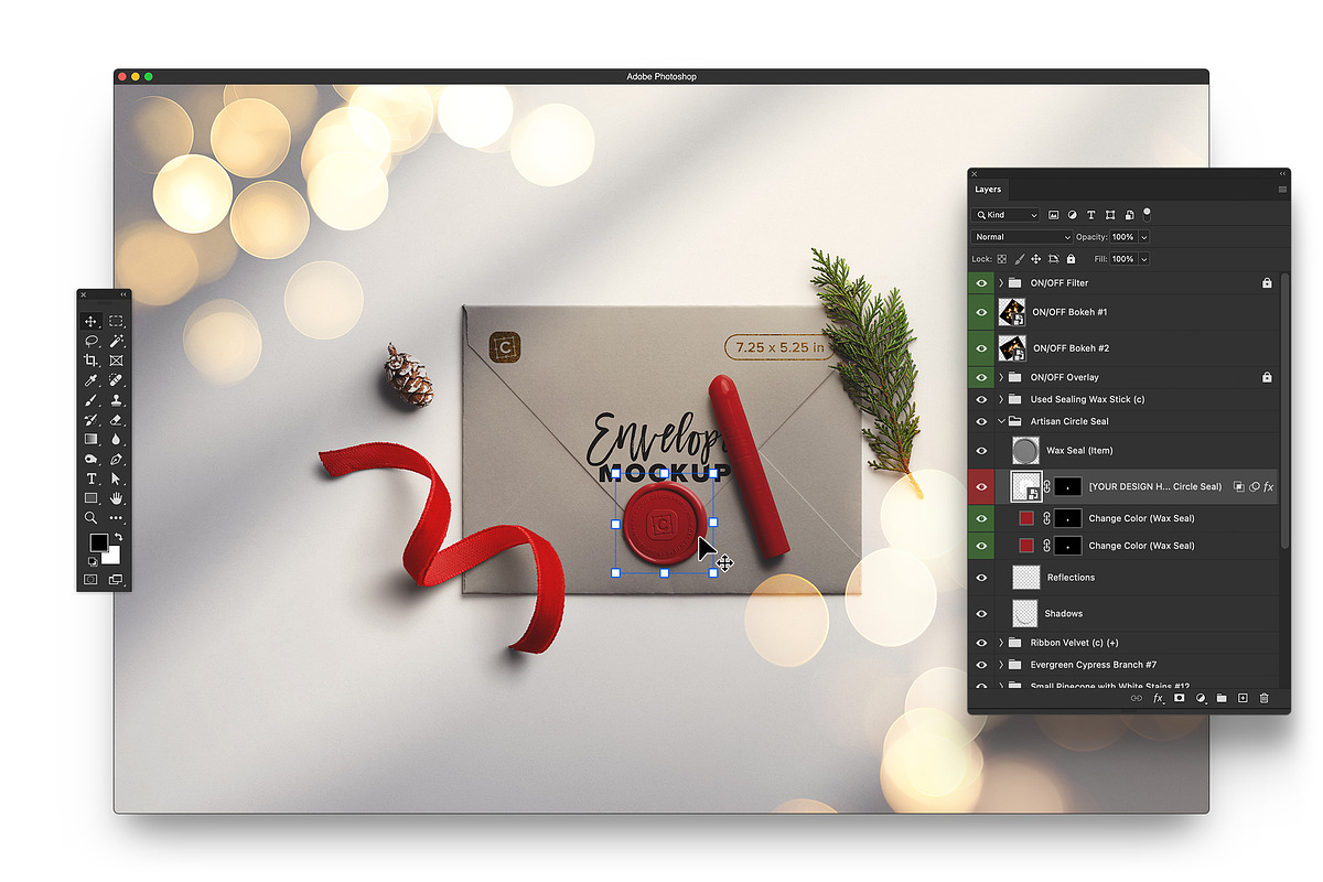 Holiday Wax Seal Mockup Pack, a Product Mockup by Custom Scene (Photo 7 of 11)