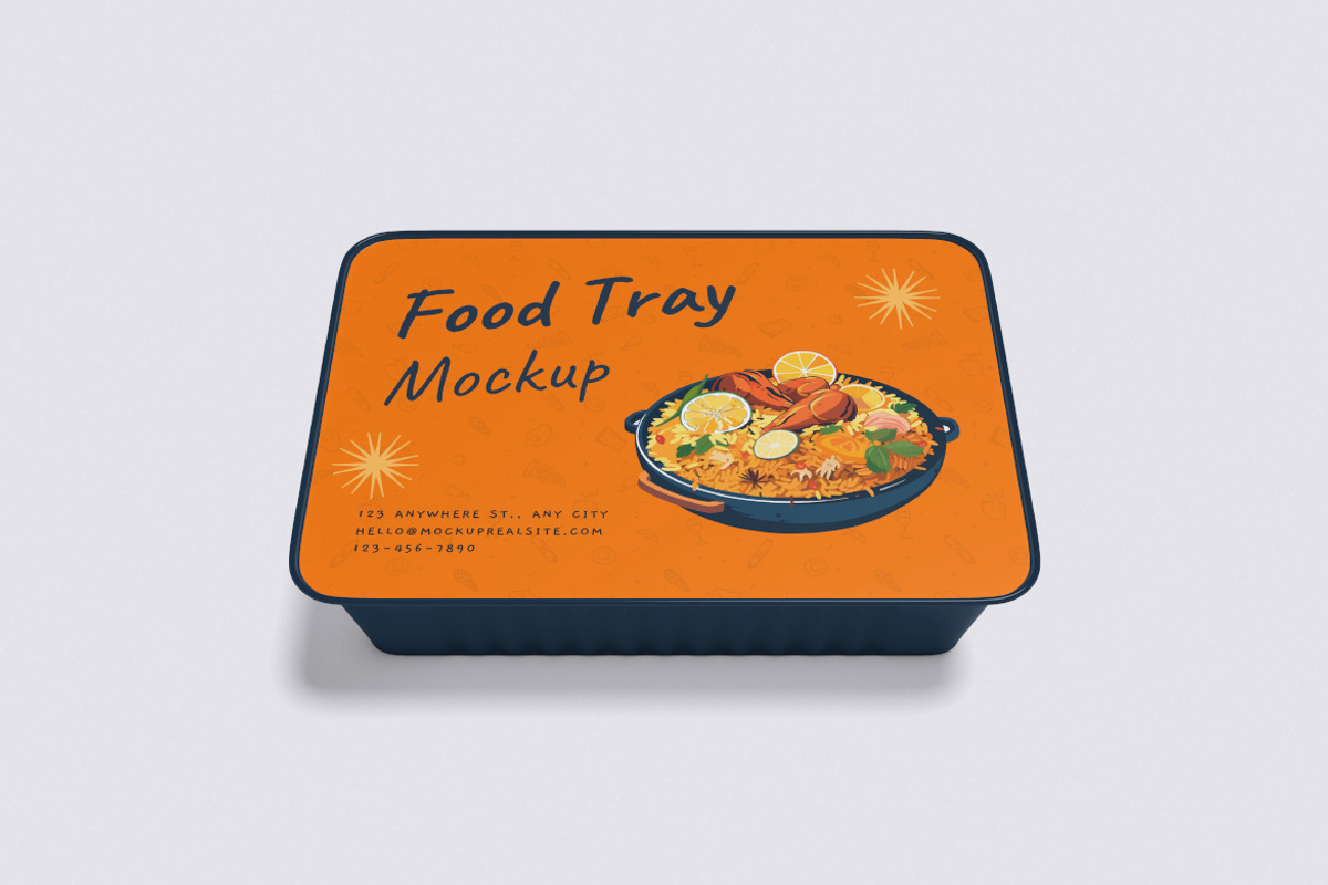 Food Tray Mockup, a Packaging Mockup by Pikachudesign (Photo 3 of 5)