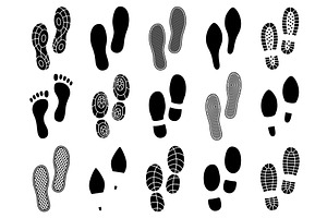 Shoe Footprints. Soles Prints Marks