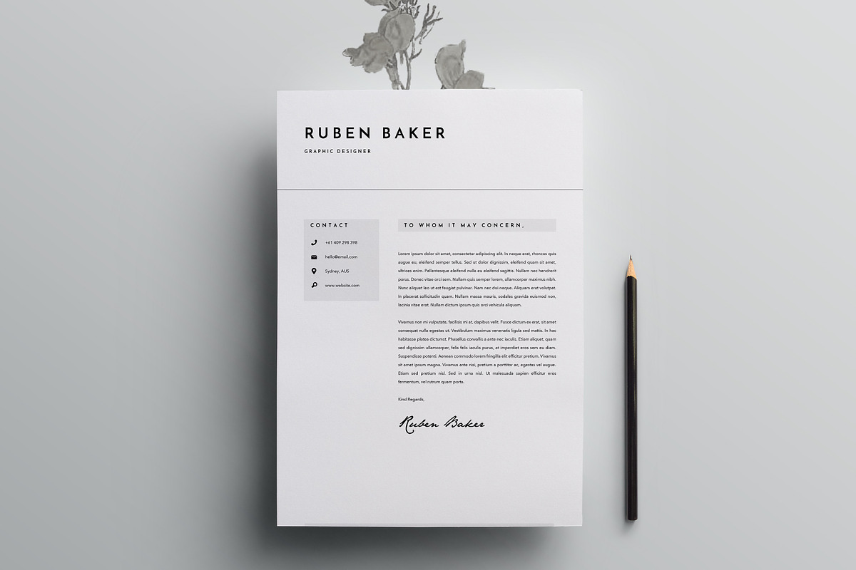 3 Page Resume Template | INDD + DOCX, a Resume Template by Basic Creations (Photo 3 of 5)