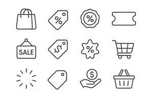Various shopping and discount icons, a Finance Illustration by ZinetroN