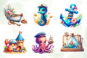 Summer Nautical Collection Clipart, an Illustration by CreationArt (Thumbnail 3 of 7)