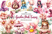 Watercolor Magical Garden Pink Fairi, an Illustration by CreationArt (Thumbnail 1 of 9)