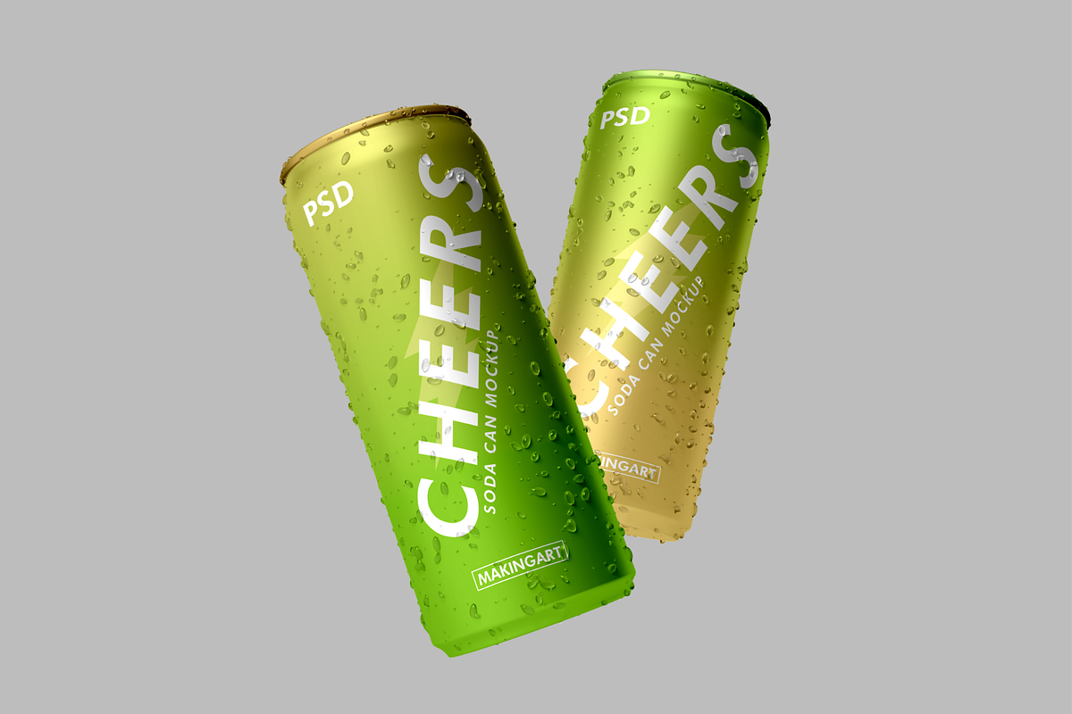 Realistic Soda Can Mockup PSD, a Cups & Container Mockup by MA-KING_ART (Photo 3 of 5)