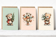Whimsical Christmas Bear Clipart PNG, a Seasonal Illustration by Canvas Craft (Thumbnail 4 of 10)