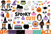 Spooky & Cute Clipart & Paper Set, an Illustration by Studio Hello Joy (Thumbnail 1 of 3)