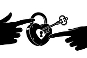 Heart Lock and Key Silhouette Icons, an Illustration by Designer_Momina (Thumbnail 9 of 51)