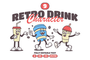 Retro Drink Character