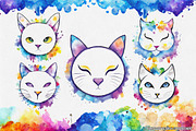 Painted Cat Vector Pack II, an Illustration by Paper Element (Thumbnail 2 of 4)