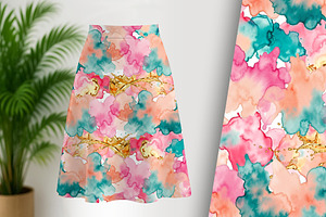 Flamingo Splash Background, a Decorative Illustration by Sharon Schwalbe