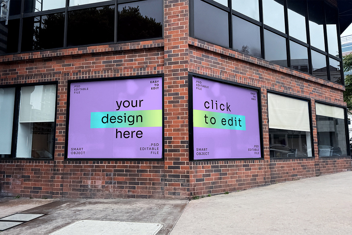 Office Windows Display Mockup, an Advertising Mockup by Voar Mockups