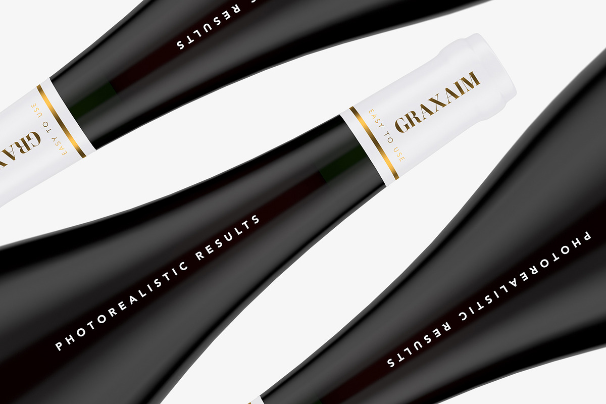 Black Bottle Mockup - Wine, a Product Mockup by Graxaim Mock-up (Photo 4 of 6)