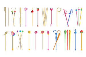 Toothpicks set. Kitchen sticks for, a Food Illustration by Onyx