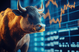 Bull symbolizing bullish market tren, a Photo by Iftikhar Alam
