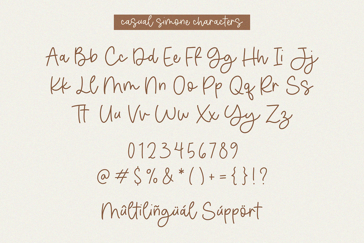Casual Simone Font, a Script Font by Timurtype (Photo 6 of 7)