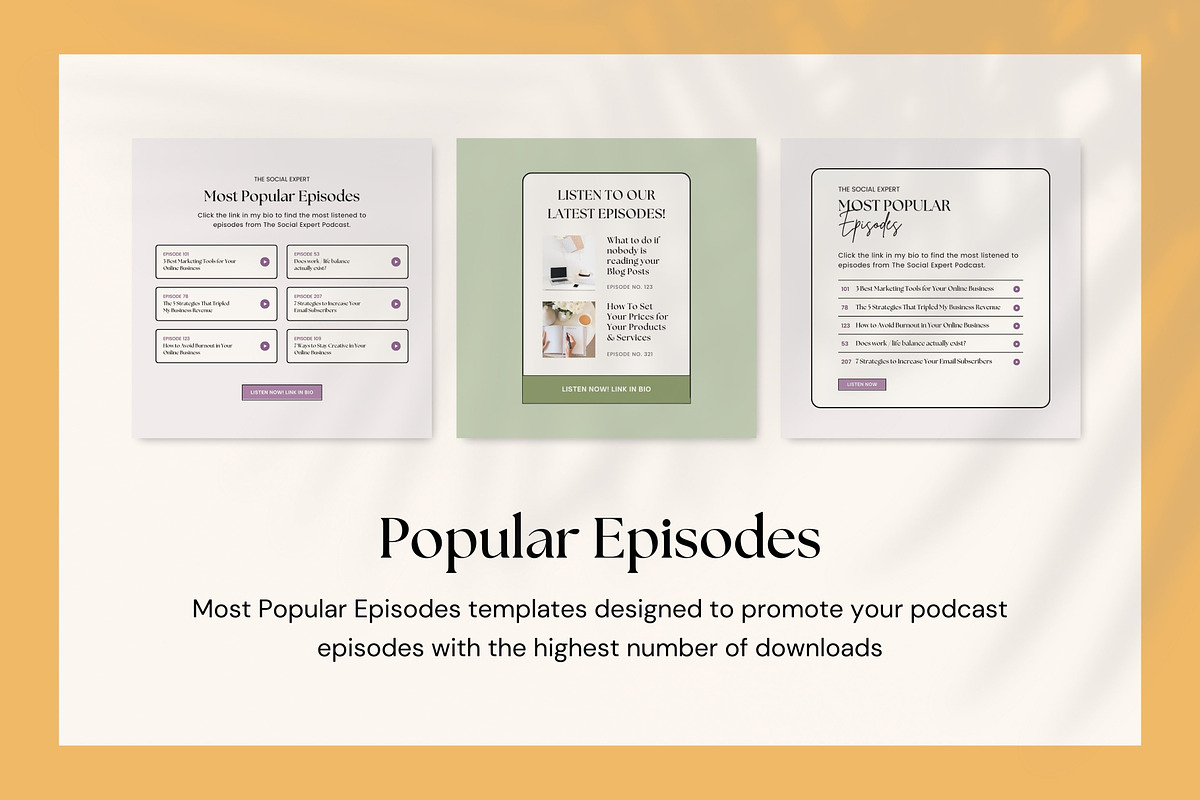 Podcast Promo Instagram Templates, a Social Media Template by Fallon Gerst (Photo 11 of 16)