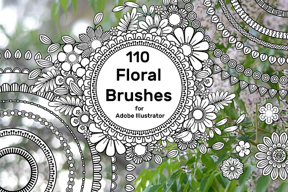 110 Floral Brushes for Illustrator preview 8