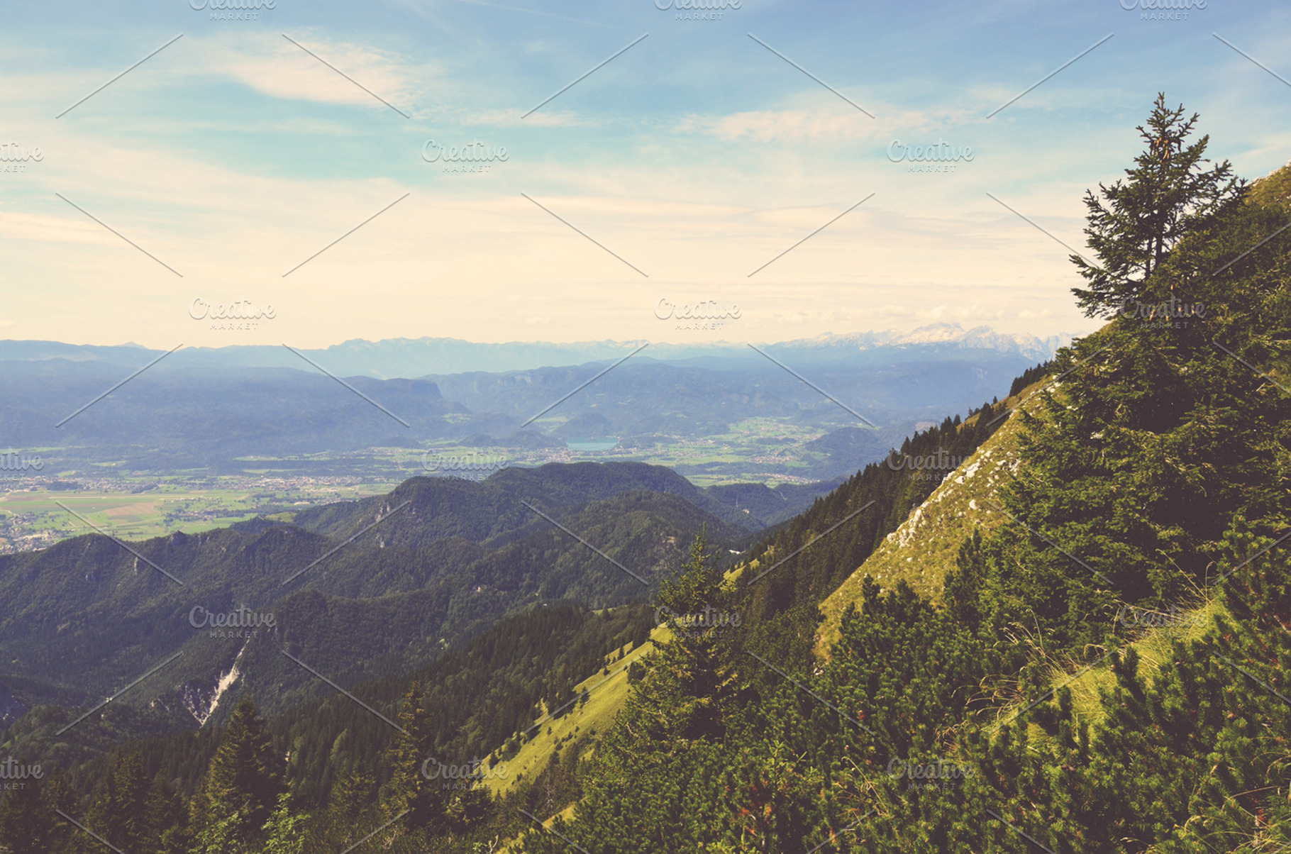 Beautiful Landscape In Hills Featuring Green Grass And Mountain