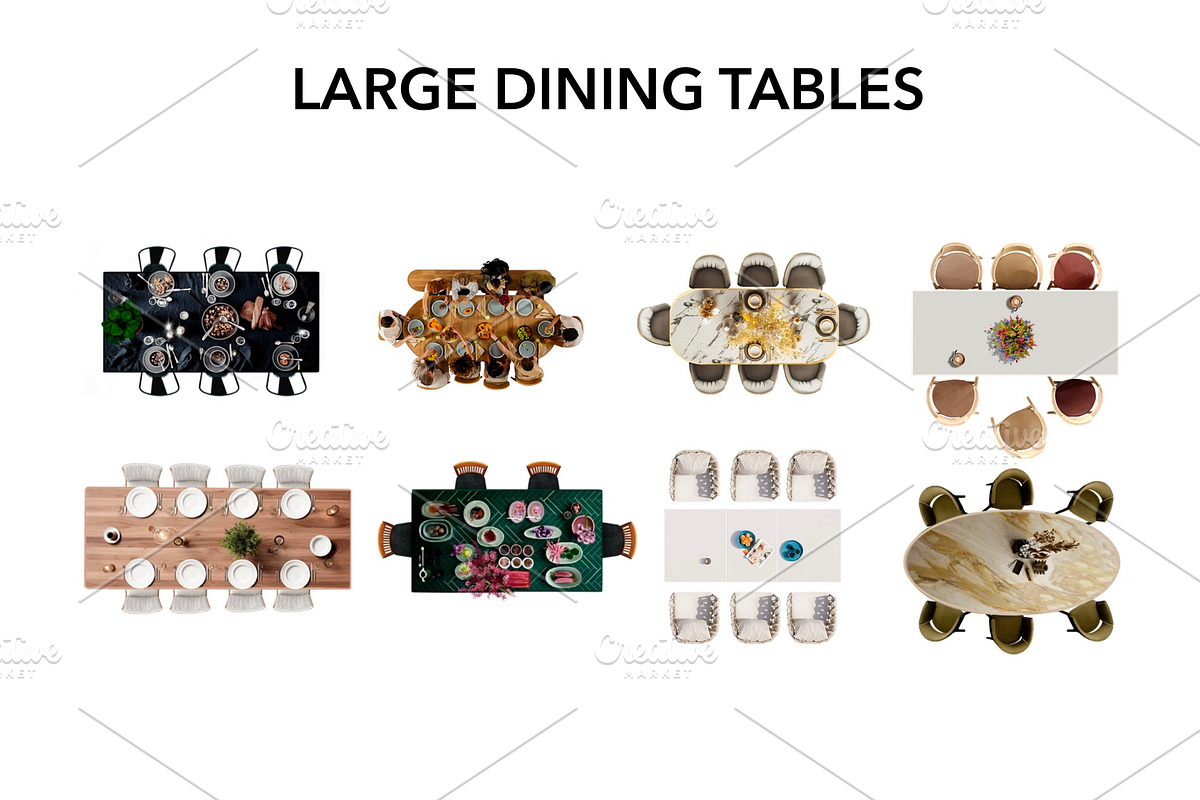 40 Kitchen Top View Elements, an Object Graphic by SketchBoyko (Photo 4 of 8)