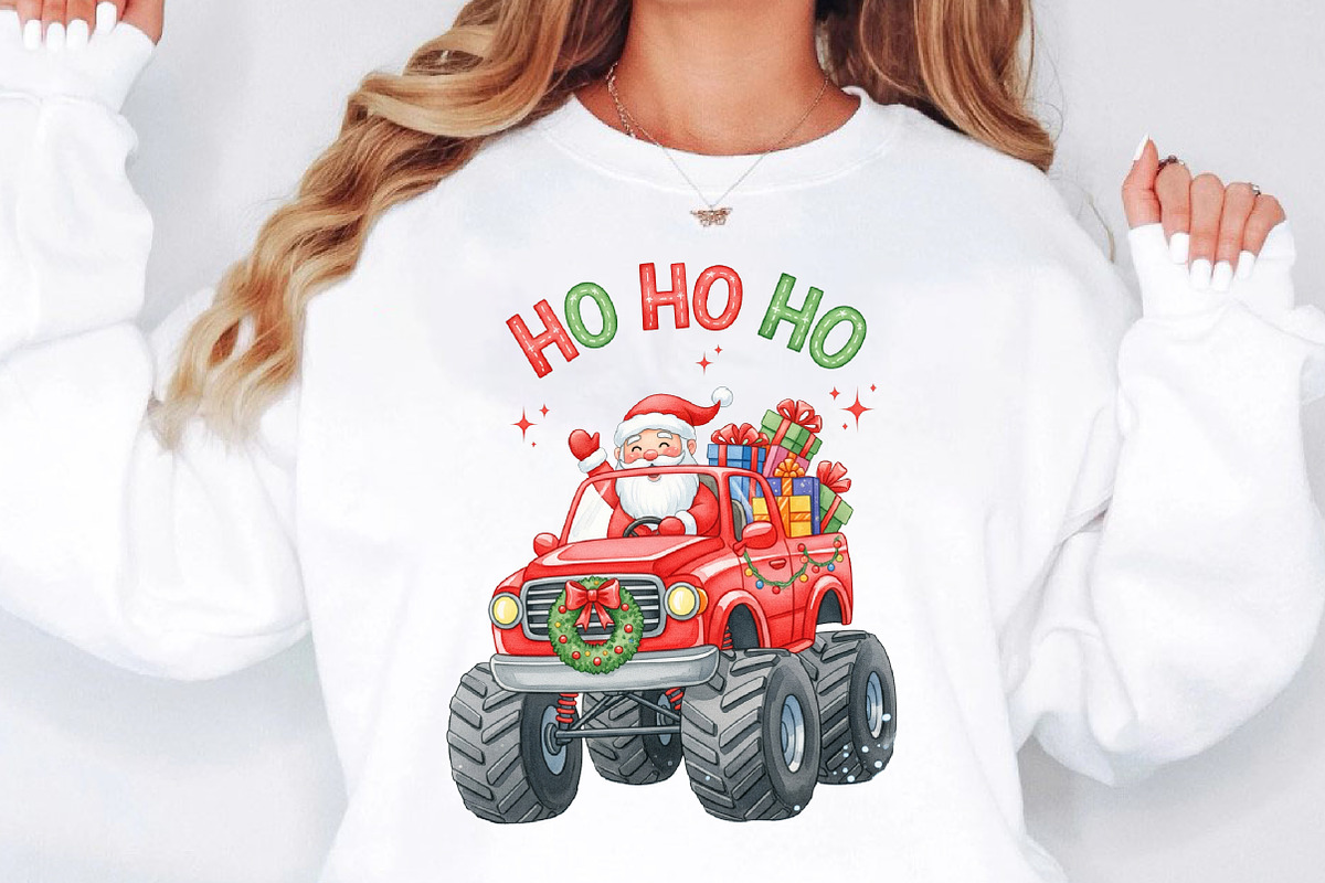 Santa Monster Truck Christmas PNG, an Illustration by Designworld (Photo 2 of 5)